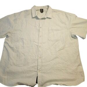 Vans Shirt Mens 2XL Light‎ Blue Loose Fit Short Sleeve Button Up Off The Wall